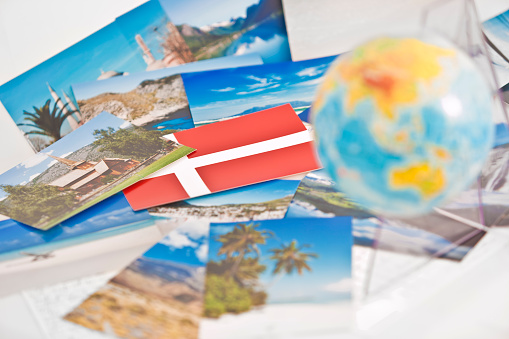 Lots of postcards from different places in the world. XXL size image.