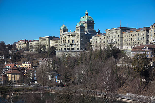 bundeshaus in bern - berne the reichstag berne canton switzerland 뉴스 사진 이미지