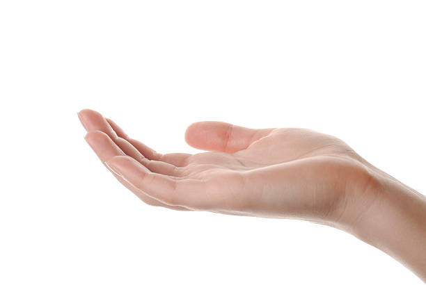 istock Close up of a cupped hand on white background 471362475