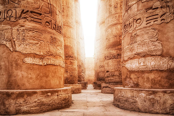 great hypostyle hall / สน.อามุนรี ( คาร์นาค เทมเปิล คอมเพล็กซ์ ) - temples of karnak ภาพสต็อก ภาพถ่ายและรูปภาพปลอดค่าลิขสิทธิ์