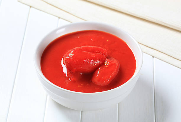 istock Tomato soup in a ceramic bowl 471363823