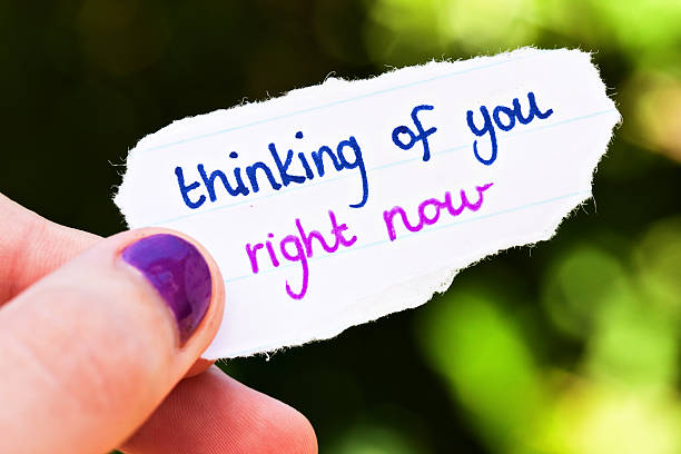 istock Romantic hand-drawn message: thinking of you right now 471364327