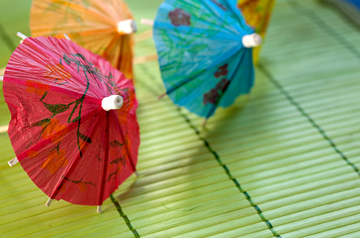 studio shot of colorful party umbrella