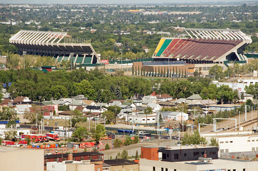 Edmonton, Canada - September 11, 2009: An aerial view of Commonwealth Stadium, a major sports venue in Edmonton, Alberta.