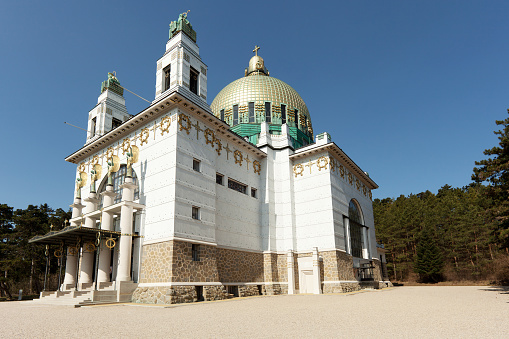 Otto Wagner Church, Vienna, architecture in art nouveau style