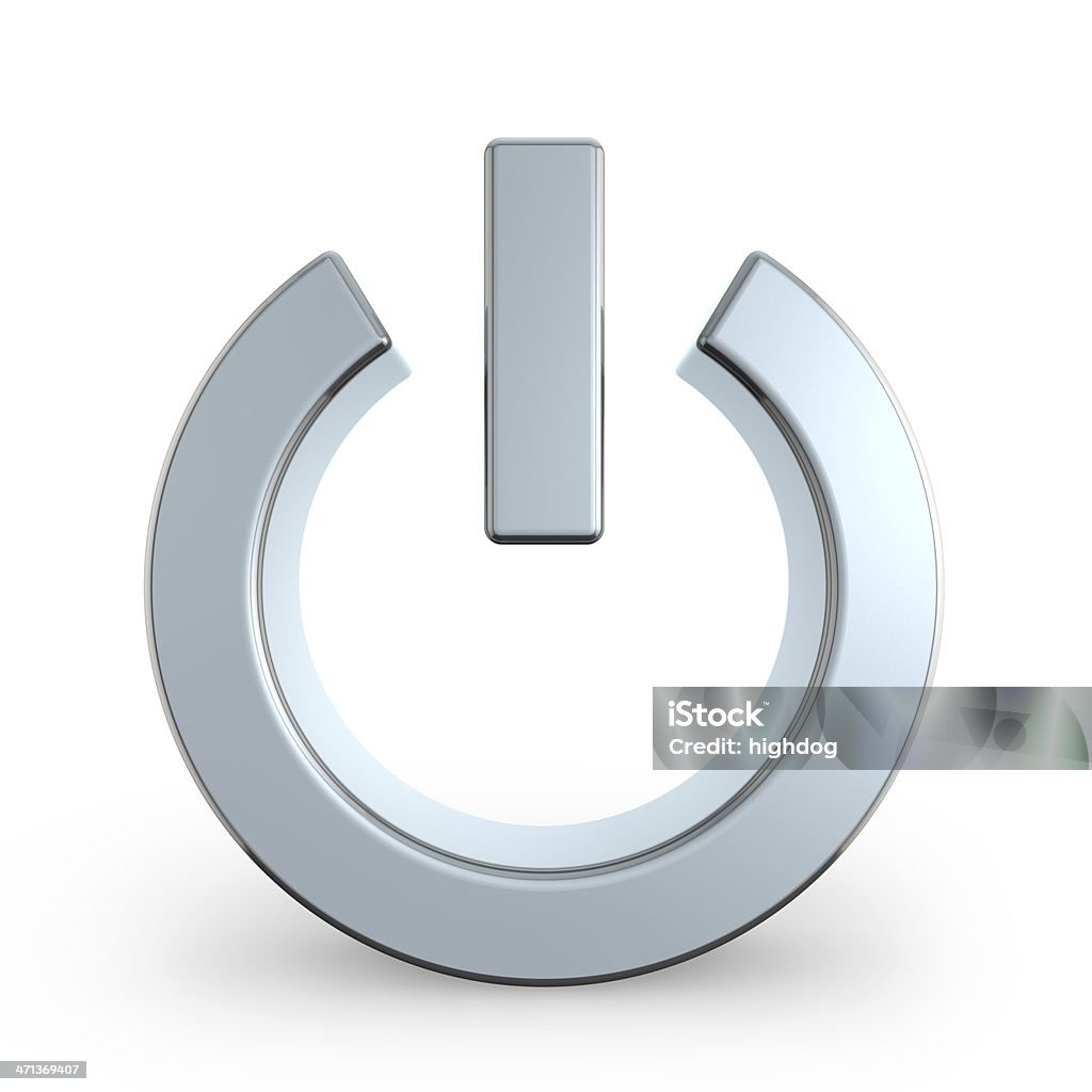 power sign power sign on white. Push Button Stock Photo