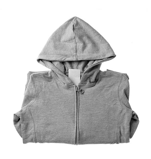 istock Hooded tshirt with tag on white 471370101