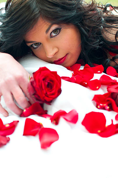 istock Beauty with red roses 471370465