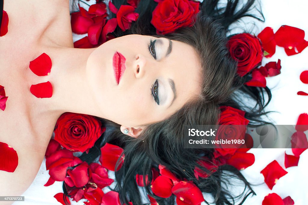 Schöne Rote Rosen - Lizenzfrei Auge Stock-Foto