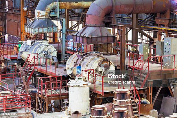 Foundry Equipment In Casting Hangar Of Metallurgical Plant Stock Photo - Download Image Now