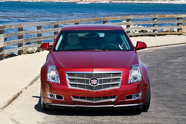 캐딜락 cts (cadillac cts - car beach sedan red 뉴스 사진 이미지