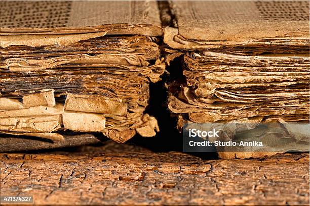 Tattered Pages Of Antique Book Stock Photo - Download Image Now - Ancient, Antique, Book