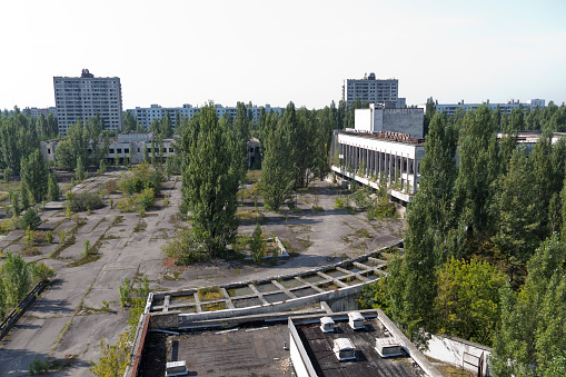 City of Pripyat near Chernobyl nuclear reactor. Whole city was abandoned after nuclear disaster on 26.04.1986.