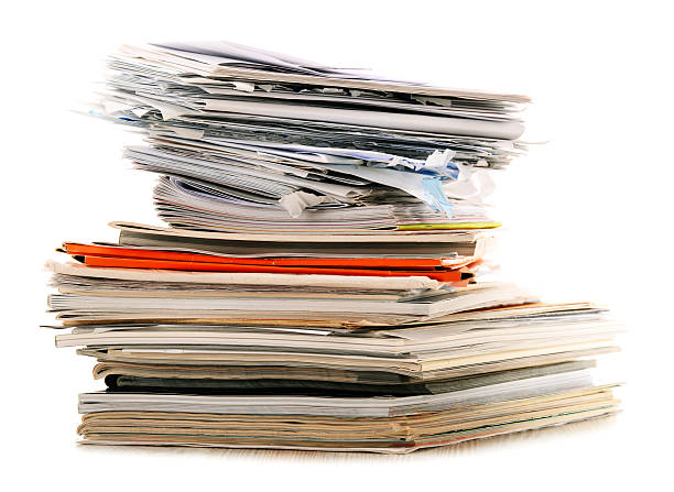 istock Stack of recycling paper isolated on white 471376218