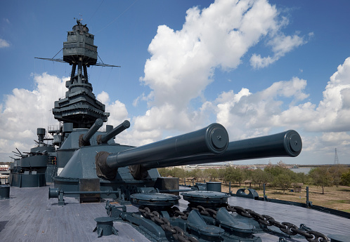 Guns of the WWI Battleship USS Texas.