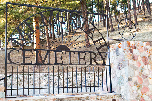 Mt. Moriah Cemetery in Deadwood, South Dakota. It is the final resting place of quite a few prominent historical wild west figures, such as Seth Bullock, Calamity Jane and Wild Bill Hickok.