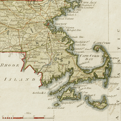 This map dates from 1817, and is contains subtle differences from modern maps.  For example, Provincetown is an island, \