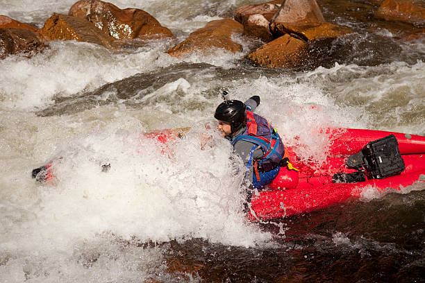 istock Kayaking in white water river Australia 471378545
