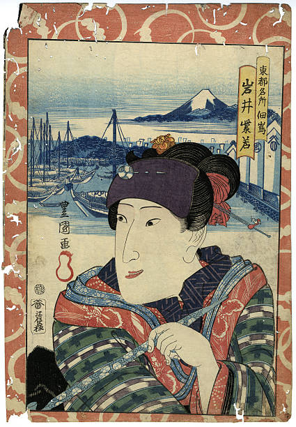 istock Traditional Japanese Woodblock female by harbour 471378783