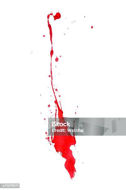 Splat De Tinta Vermelha - Fotografias de stock e mais imagens de Manchado - Sujo - Manchado - Sujo, Salpicado, Sangue