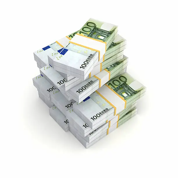 Photo of Stack of Bundled Euro Bills
