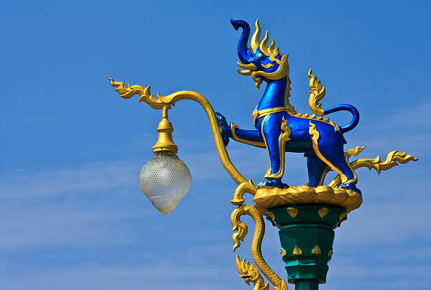 Native Thai style street lamp pillar
