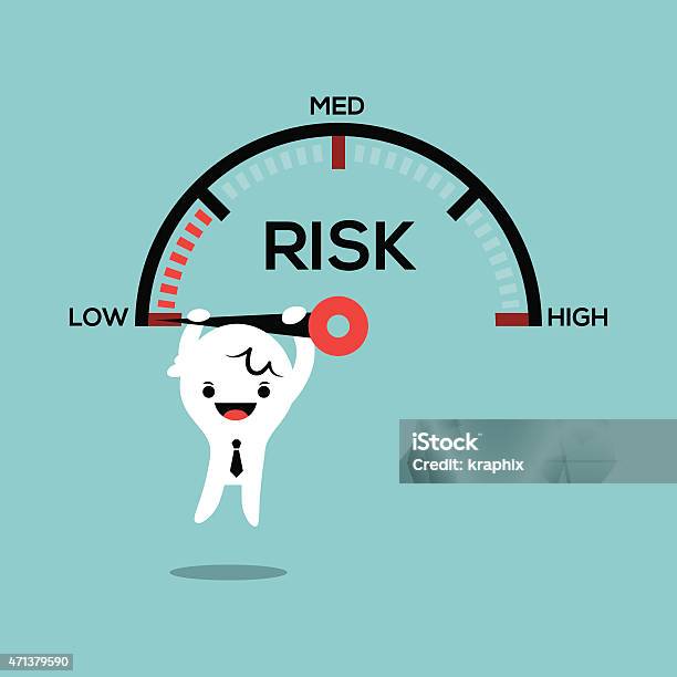 Business Man Hanging On Speed Gauge Risk Management Conceptual Illustration Stock Illustration - Download Image Now