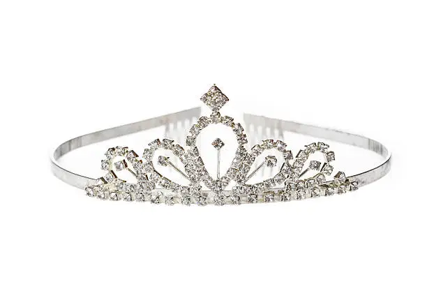 Old diadem on white background