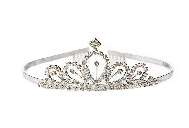 old diadem no fundo branco - beauty contest tiara crown wedding - fotografias e filmes do acervo