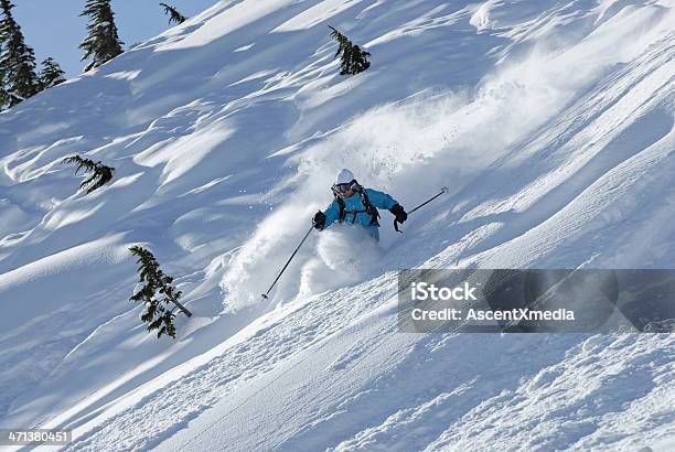 Порошок На Лыжах — стоковые фотографии и другие картинки Extreme Skiing - Extreme Skiing, Атлет, Береговой хребет Британская Колумбия