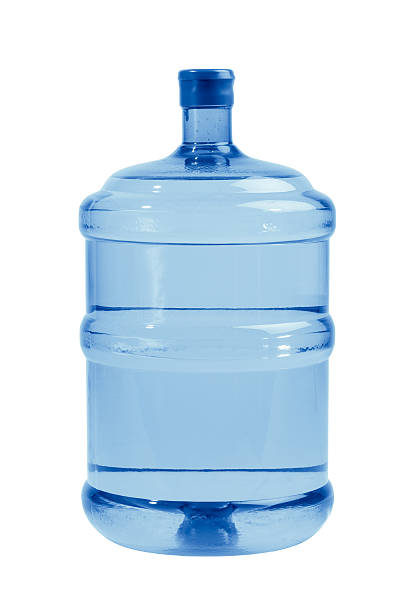 istock Big blue bottle of water in white background 471381077