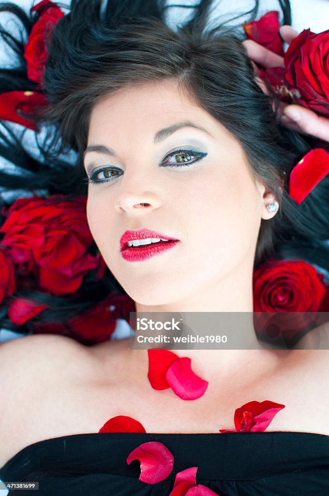 Frau mit Rosen - Lizenzfrei Alternative Behandlungsmethode Stock-Foto