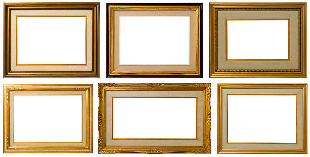 Golden frame collezione. - foto stock