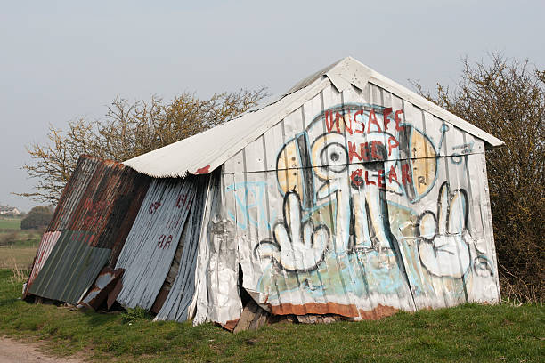 Building, Shed, Ruin, Unsafe, Wall art stock photo