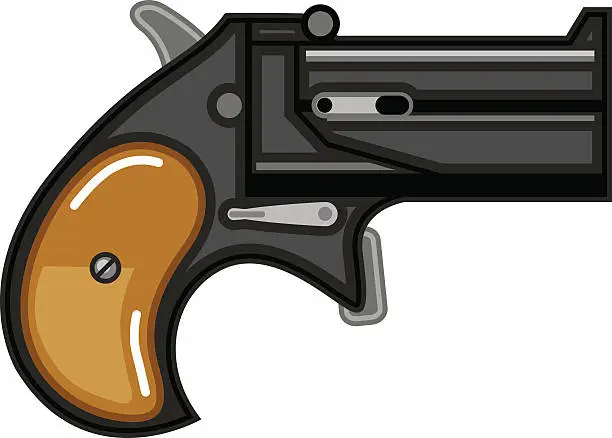 Vector illustration of Derringer gun Vector