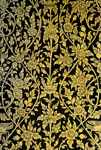 istock Ancient flower art in traditional Thai style 471385449