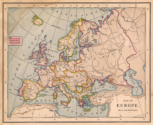 istock Old Color Map of Europe, From 1800's 471386803