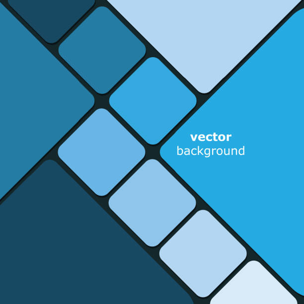 Mosaic Background Light Blue Abstract Tiled Round Square Pattern Background Design Illustration in Editable Vector Format square shape stock illustrations