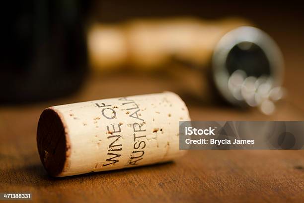 Wine Of Australia Cork Horizontal Stock Photo - Download Image Now - Alcohol - Drink, Australia, Brown