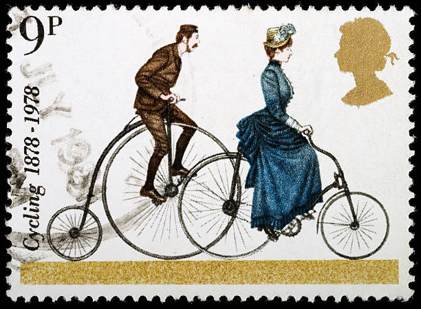 自転車郵便切手 - old fashioned collection correspondence history ストックフォトと画像