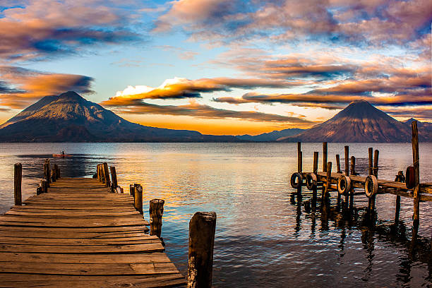 Atitlan - Guatemala Lake Atitlan - Guatemala quayside photos stock pictures, royalty-free photos & images