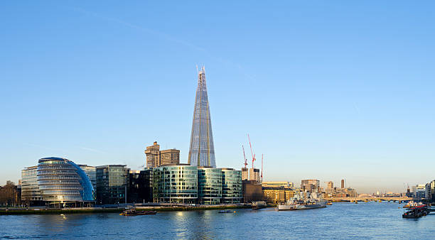 The Shard skyscraper, London skyline dawn panorama