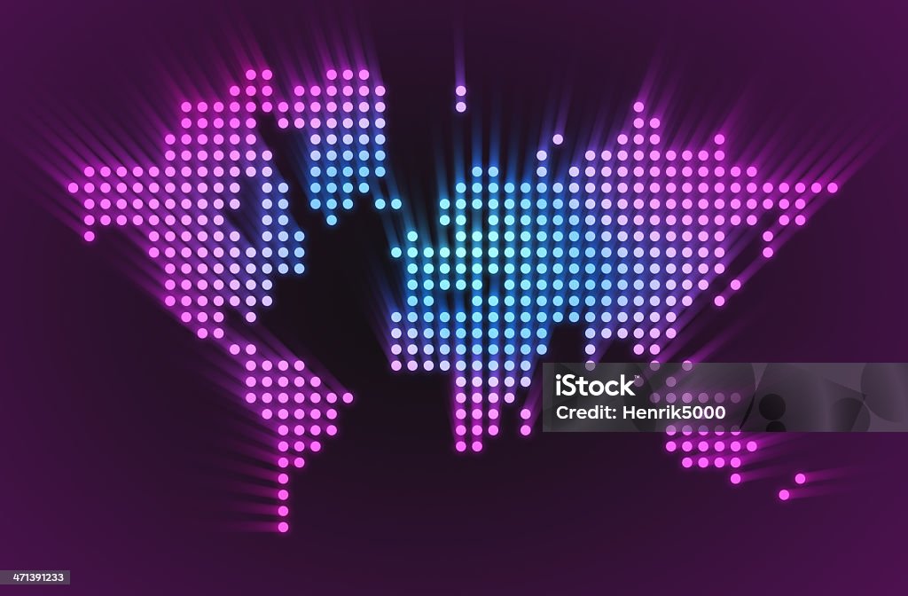 Karte der Welt-LED-Stil - Lizenzfrei Afrika Stock-Foto