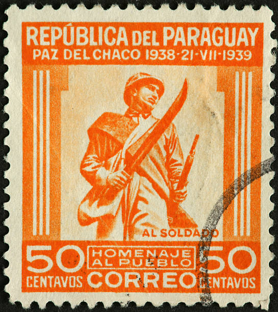 istock Paraguayan soldier on 1930s stamp 471391907
