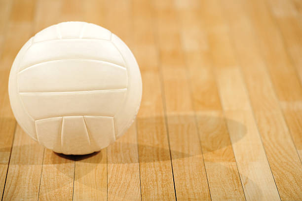 istock Volleyball in an empty gym 471393663