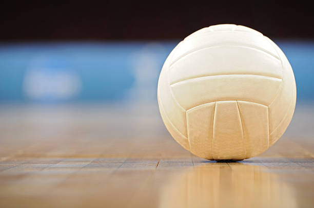 istock Volleyball in an empty gym 471393671