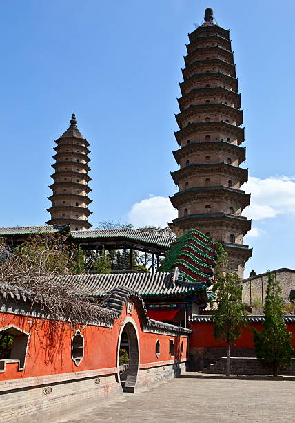 istock Twins pagodas in Taiyun 471396513