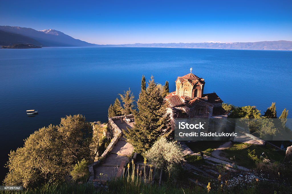 Jovan Kaneo Church Jovan Kaneo Church in Morning Light at Lake Ohrid, Macedonia. Architecture Stock Photo