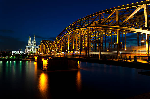 istock Cologne Cathedral with Hohenzollern Bridge at night 471397373