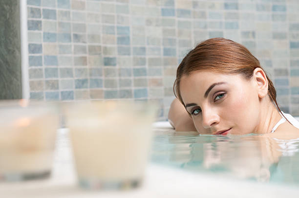 istock Hot tub at spa 471398279
